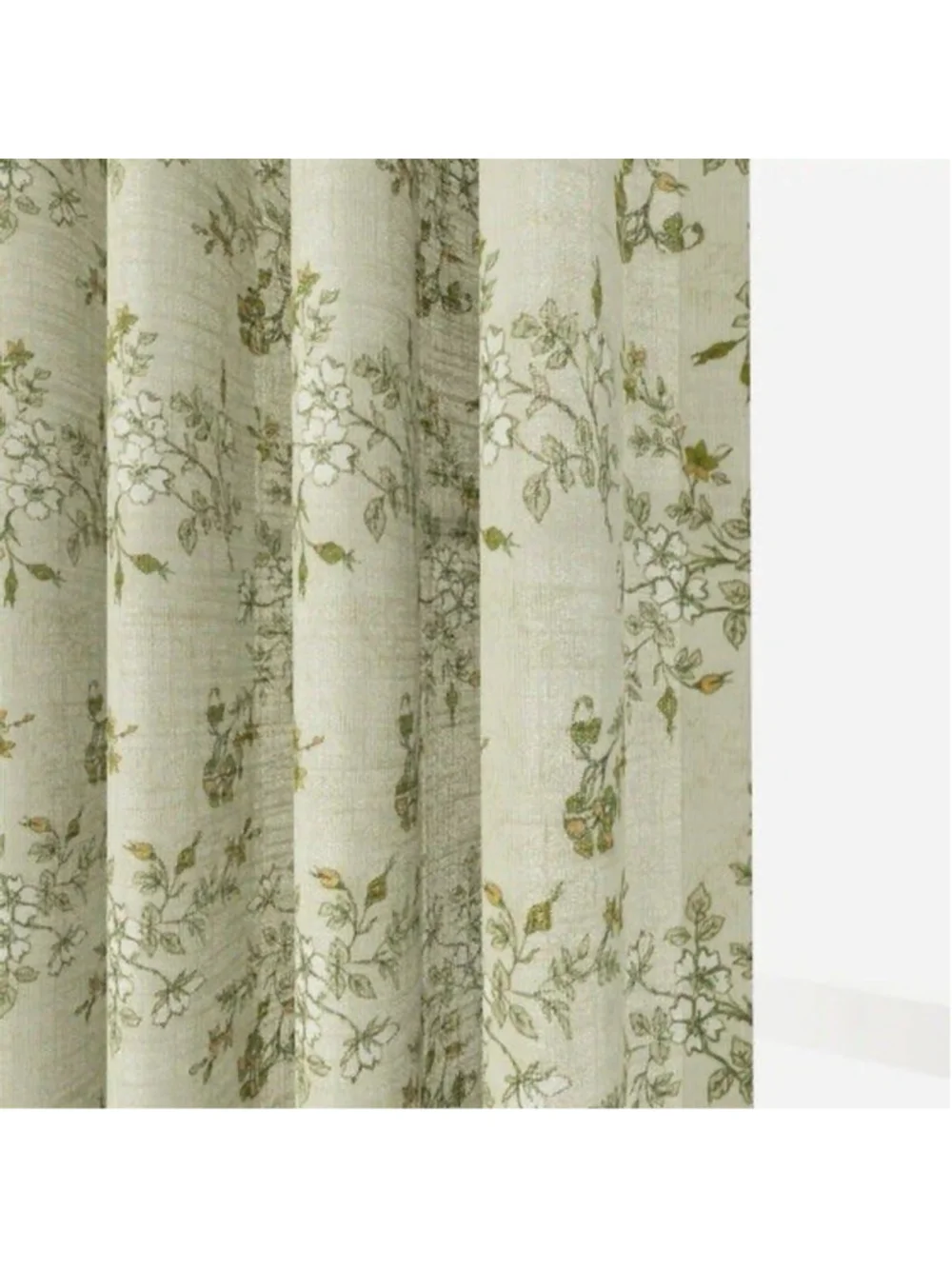 TWOPAGES 26 W x 96 L inch Floral Print Pinch Pleat Curtain Unlined